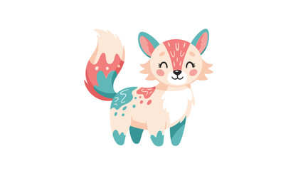 Obraz premium Cute stylized fox with playful design