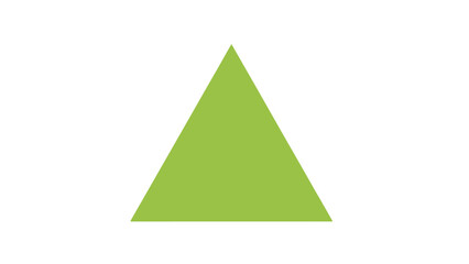 Fototapeta premium A simple green triangle shape on a white background.