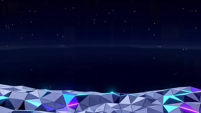 A glowing blue night sky background filled with bright stars and sparkling holiday lights video
