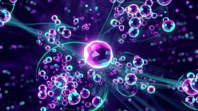 A glowing blue abstract binary code background with shiny stars and bright light patterns video