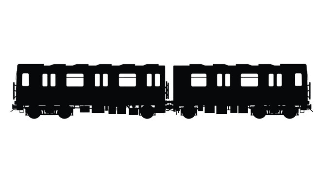 Train carriages silhouette black and white railway transport silhouette high quality