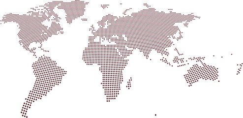 Brown Dotted World Map Vector Illustration © sudais
