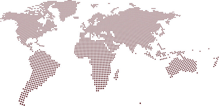 Brown Dotted World Map Vector Illustration