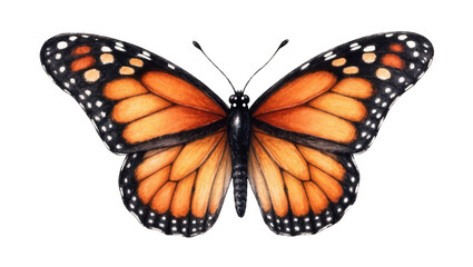 Fototapeta premium Detailed Monarch Butterfly with Orange Wings and Black Veins