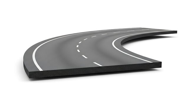 asphalt road curve highway section.