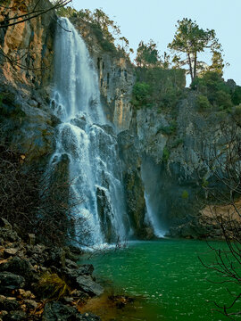 Cascada de La Osera del r&iacute;o Aguascebas chico, en el Valle de la Osera, en el parque natural de Cazorla, Segura y Las Villas.