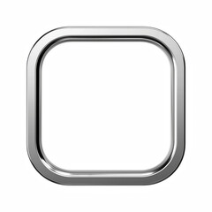 Obraz premium Realistic Silver Rounded Square Metallic Frame isolated on transparent background