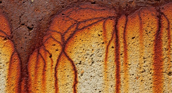 a close up of a piece of bread with a crack in it and orange food coloring on the surface of the bre