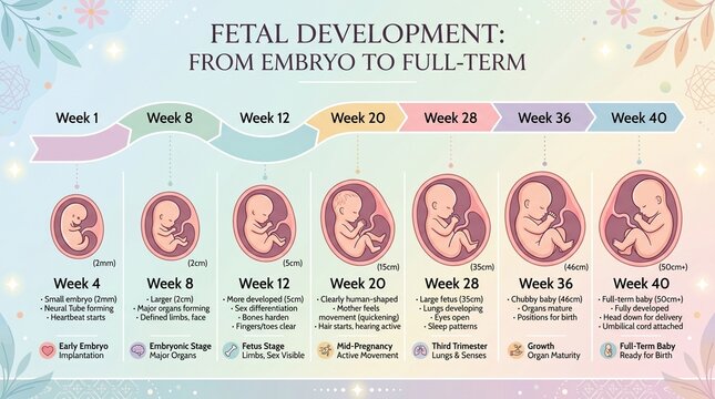 Fetal Development Timeline Art