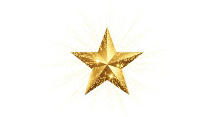 Fototapeta premium golden star on white background