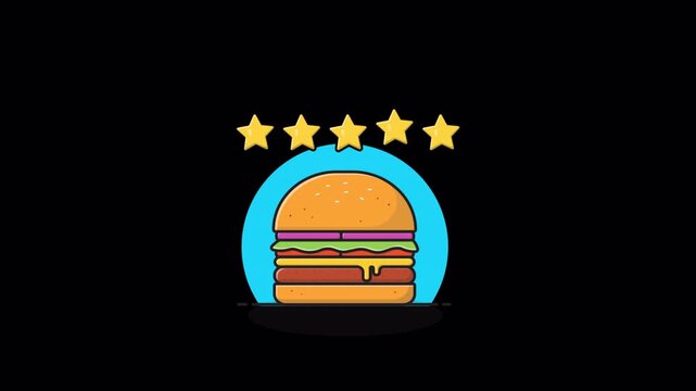 5 Star Burger Concept Animation Video - Transparent