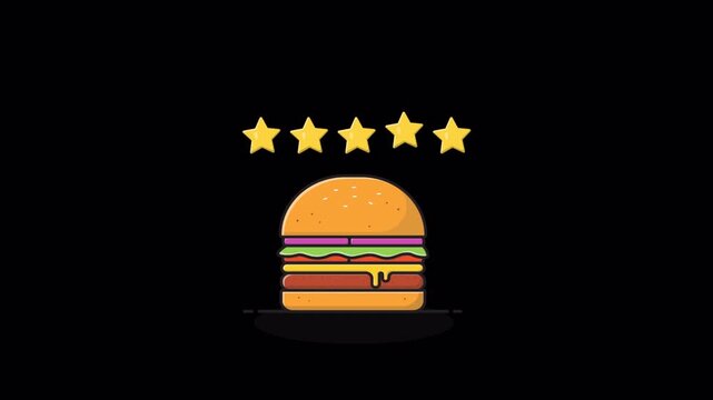 5 Star Burger Concept Animation Video - Transparent