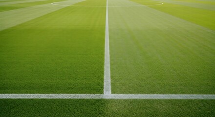 Obraz premium Lines of the soccer field showing the boundaries for the game