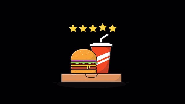 5 Star Food Delivery Location Concept Animation Video - Transparent