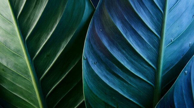 Close-up view of parallel veins on dark