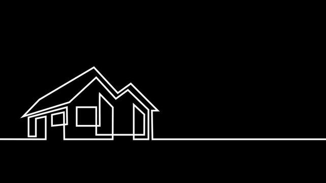 Minimalist home outline animation