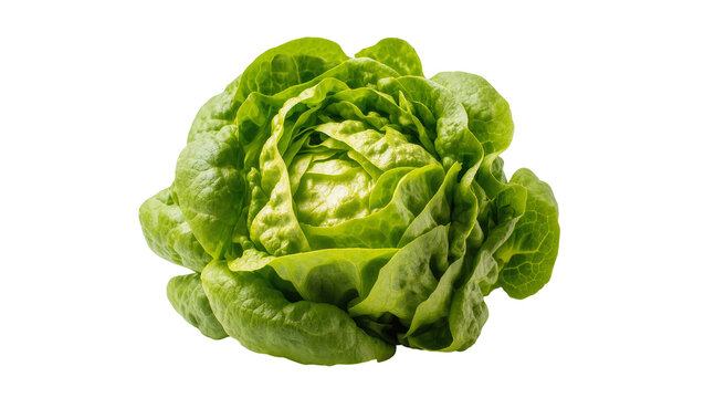 Crisp green leafy lettuce head with ruffled edges and fresh texture