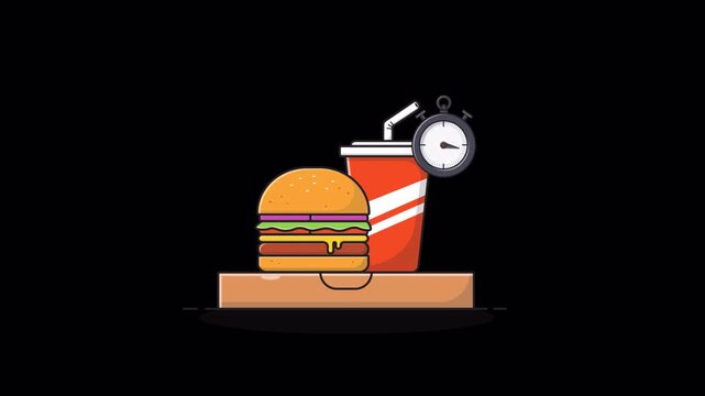 Fast Food Delivery Concept Animation Video - Transparent