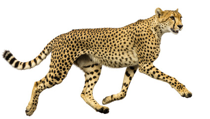 Spotted Cheetah Running with Focused Gaze and Long Tail © Natalia