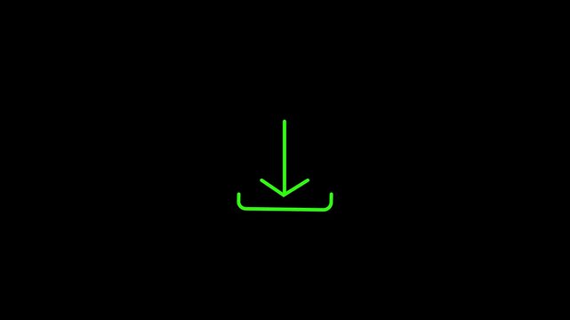 Green download animation loop, minimalist ui interface symbol for web and mobile app digital