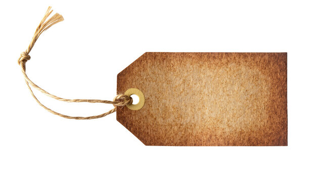 Rustic brown paper tag with twine string and gold eyelet
