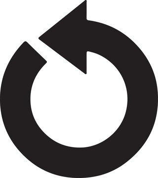 Minimalist circular arrow icon representing refresh or rotate function design