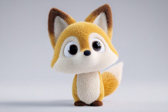 toy fox on a white background