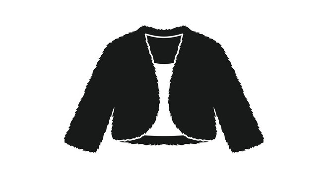 Black fur coat silhouette high quality professional detailed