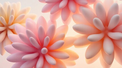 Obraz premium Close-up of delicate pink peony flowers in soft light