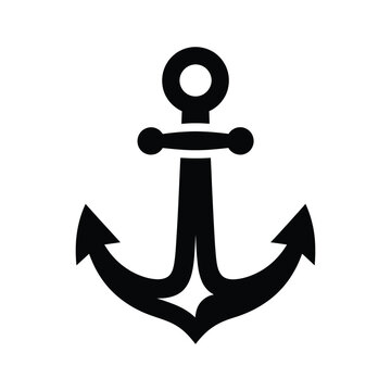 Black anchor symbol with ring and crossbar top