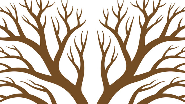 Brown Tree Branch Silhouette Vector Graphic Abstract Nature Pattern Design vector design on transparent background.