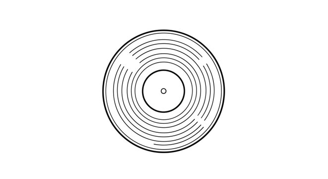 Vector art of vinyl record grooves with concentric circles
