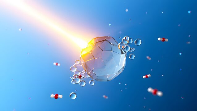 Photocatalytic Water Splitting Concept, Hydrogen Production with Laser and Nanoparticle

