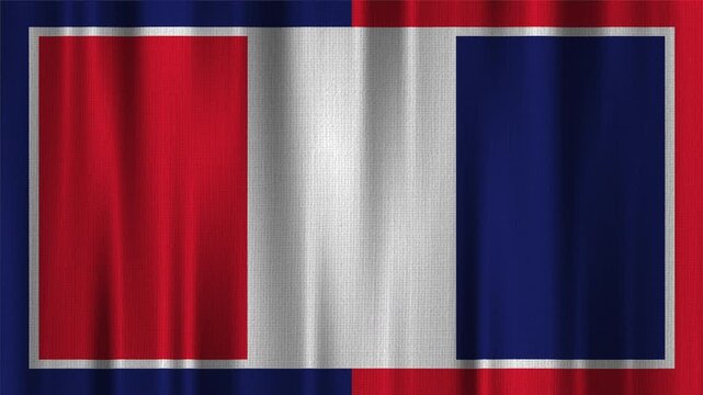 France Flag Animation With Fabric Texture