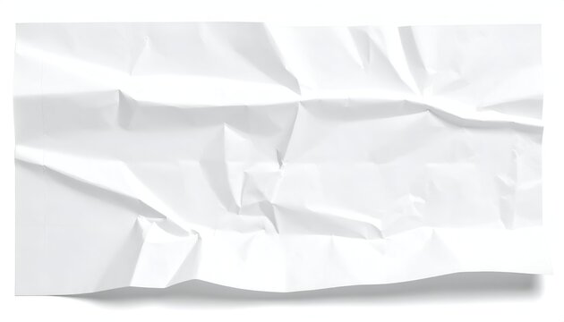 Crumpled white paper texture with harsh shadows, horizontal format