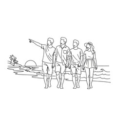 Obraz premium Group of young adults walking together.