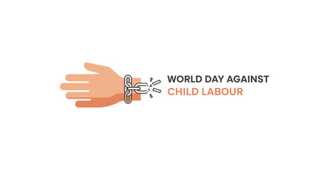 Fototapeta premium World Day Against Child Labour Logo.