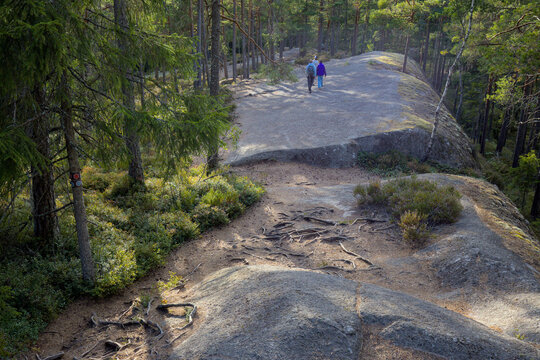 Tourists in Tiveden National Park, Sweden