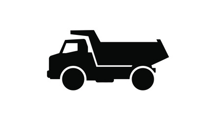 Dump truck silhouette on a white background © MdEmran