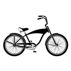 Fototapeta premium Classic Beach Cruiser Bicycle Silhouette Vector Illustration