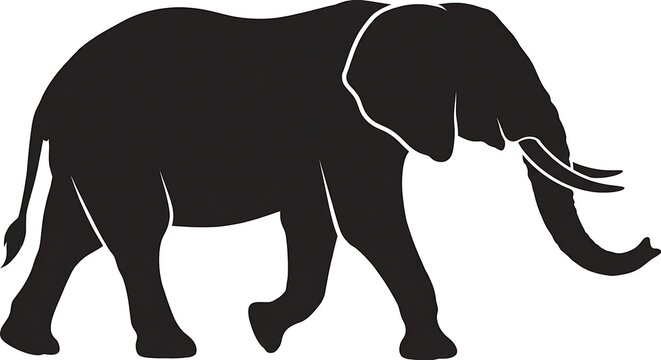 Elephant silhouette vector EPS