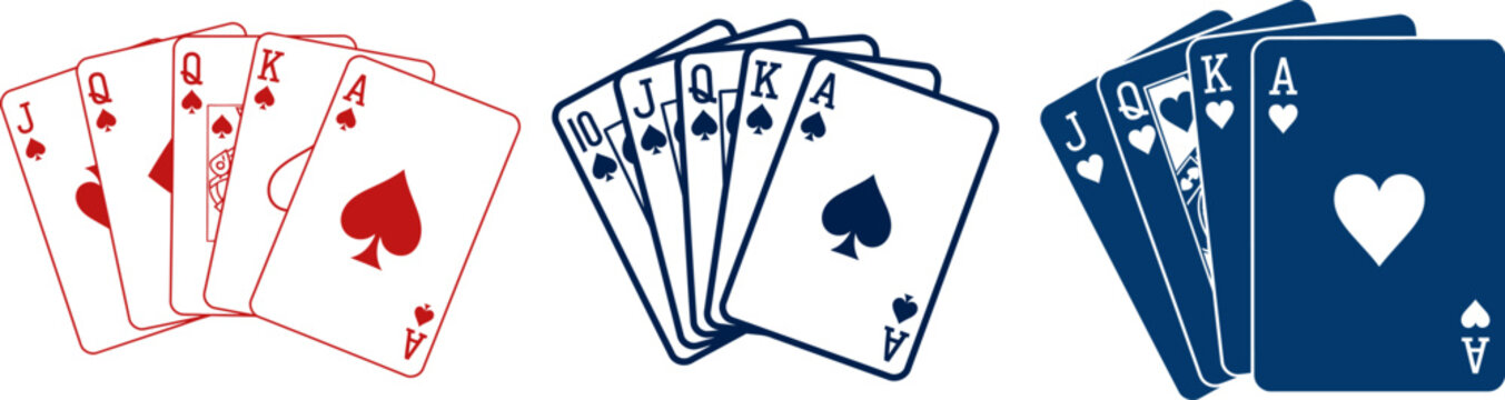 Set of isolated playing cards. poker cards, game cards, casino cards, deck of cards.