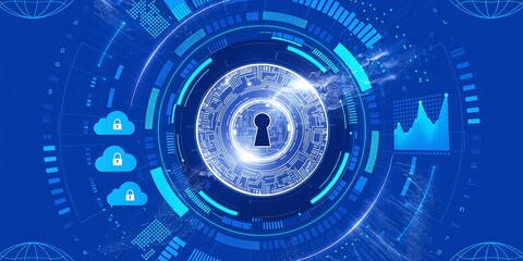 Obraz premium Cyber security data protection business technology privacy concept. Young businessman select the icon security on the virtual display.Data Protection concept
