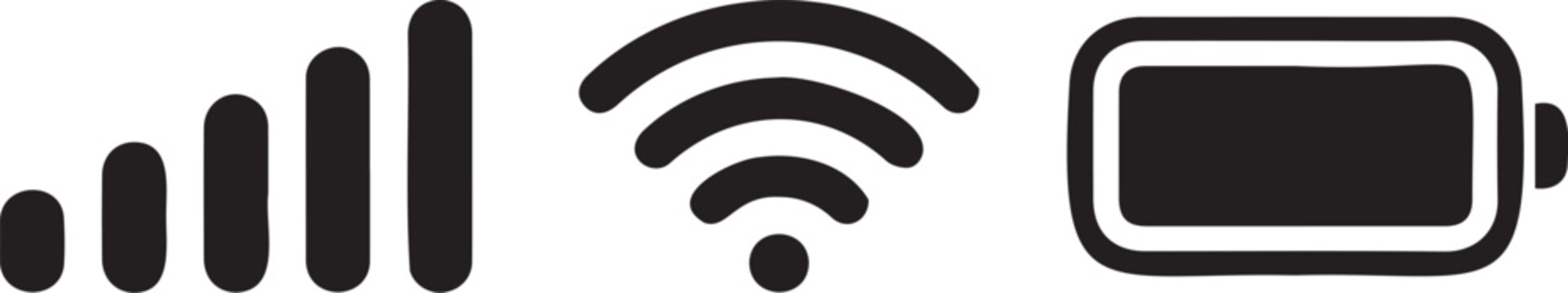 Minimalist Mobile Status Bar Interface Icons