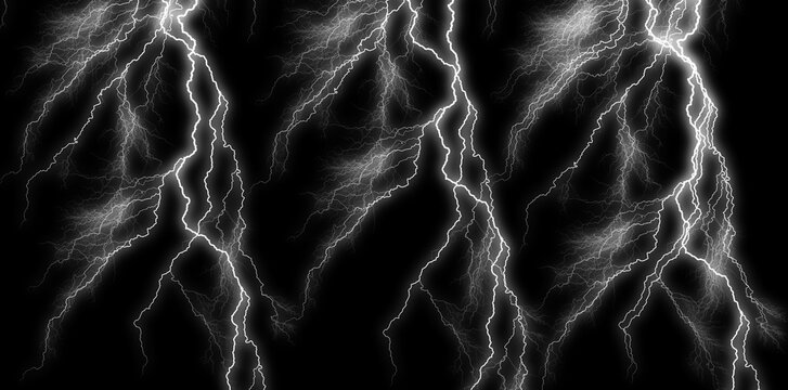 Lightning bolts background for graphic design and power concepts, dramatic black and white electric pattern