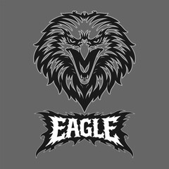 Obraz premium Vector tribal eagle logo with text