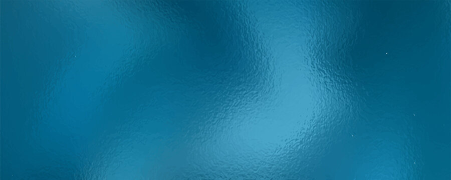 Shiny silver foil texture. Soft blue foil glass texture background. Abstract gradient bright light reflection and shiny rough texture surface. Glass effect background
