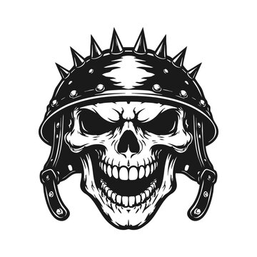 Vector tribal skull logo with a helmet