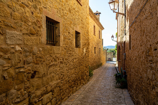 Medieval stone Peratallada town. Catalonia. Spain