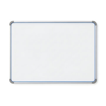 Modern whiteboard with aluminum frame